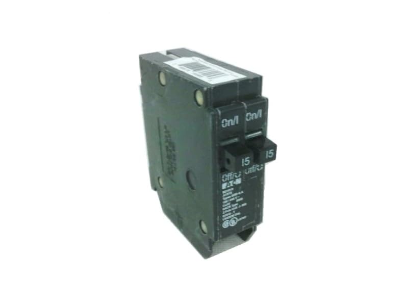 CUTLER HAMMER BD1515 10 KAIC, 120 VAC, 15/15 AMP, Circuit Breaker, Includes Rejection TAB Feature, Plug-ON, Single Pole, Thermal Magnetic, Type BD, Wire Size / #14-4 AWG CU/AL