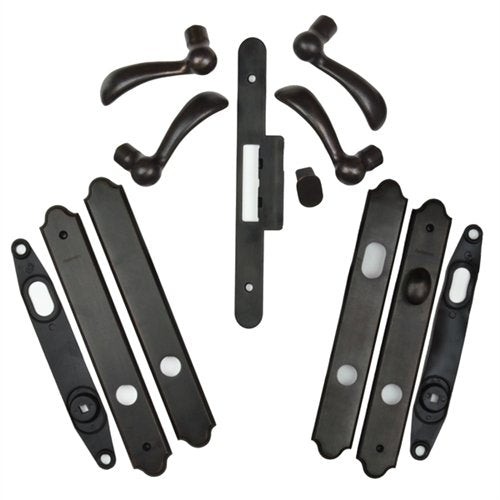Andersen Encino Style (Double Active) Hinged Door Hardware Set in Distressed Bronze