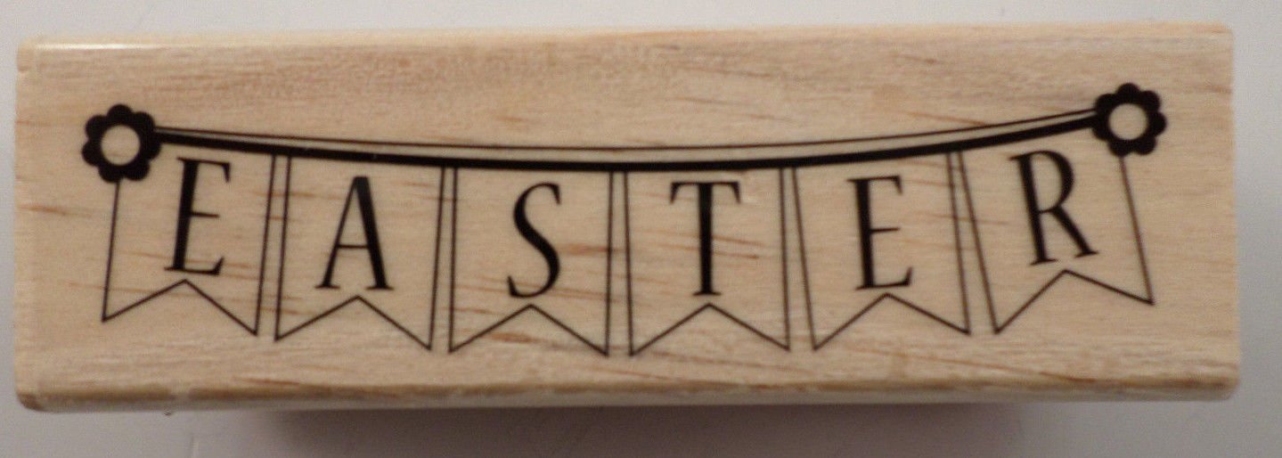 Holiday Easter Banner Flags Craft Smart Woodern Rubber Stamp