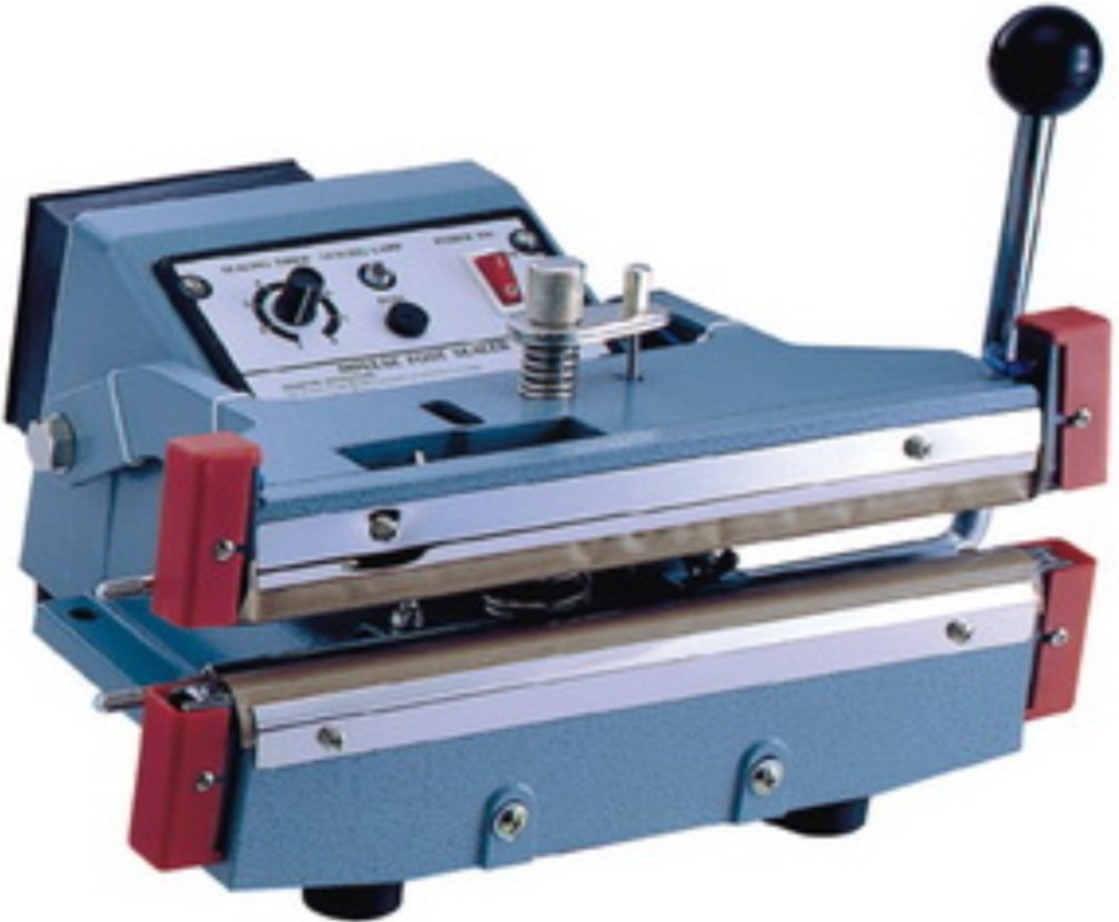 American International Electric AIE-310HD Heavy Duty Hand Operated Heat & Bag Sealer, 12" Max. Seal Length, 20 mil Max. Material Thickness, 10 mm Seal Width, 2000 Watts, Strong cast aluminum housing