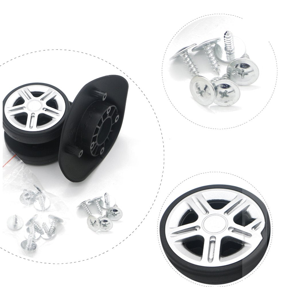Super Ma 360 Swivel Luggage Mute Wheel Suitcase Replacement Repair Wheels 053(Couple Wheel)