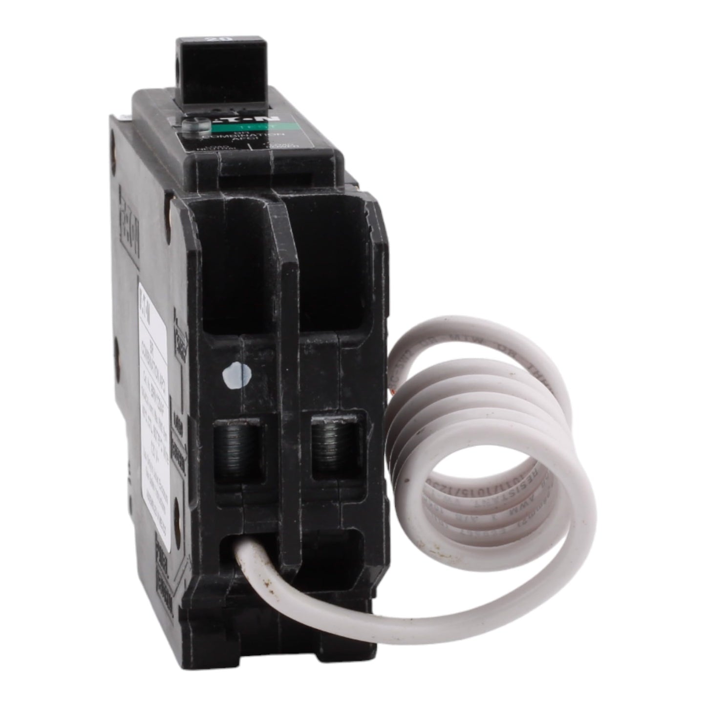 CUTLER-HAMMER BRN120AF 20 Amp Single Pole Arc Fault Circuit Breaker - 120 Volt, Pigtail Neutral, UL Listed (1)
