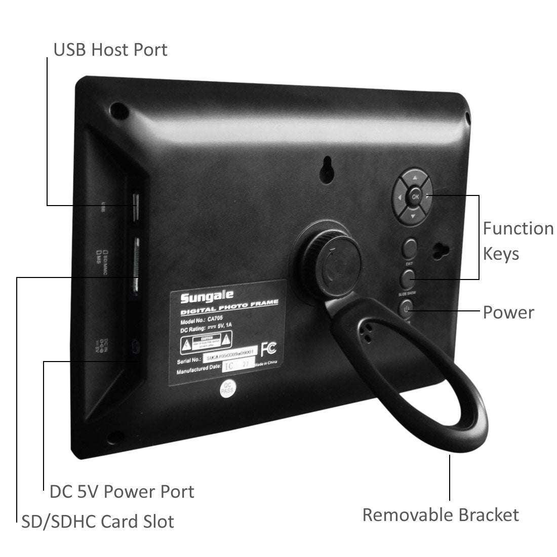 Sungale CA705 7-Inch Digital Photo Frame (Black)