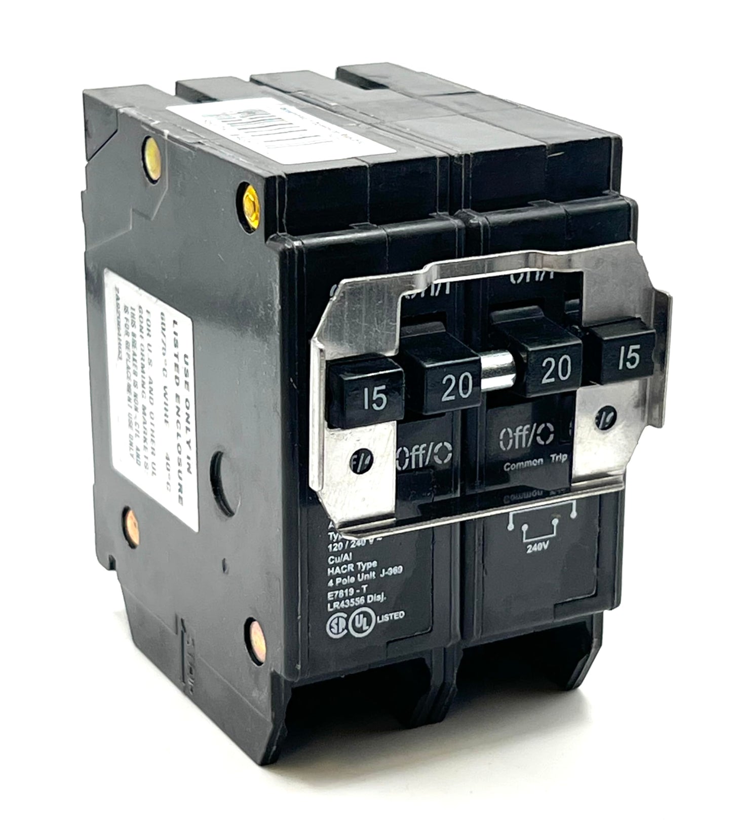 Eaton 15-20 Amp 2-Pole Quad Plug-On Neutral Circuit Breaker