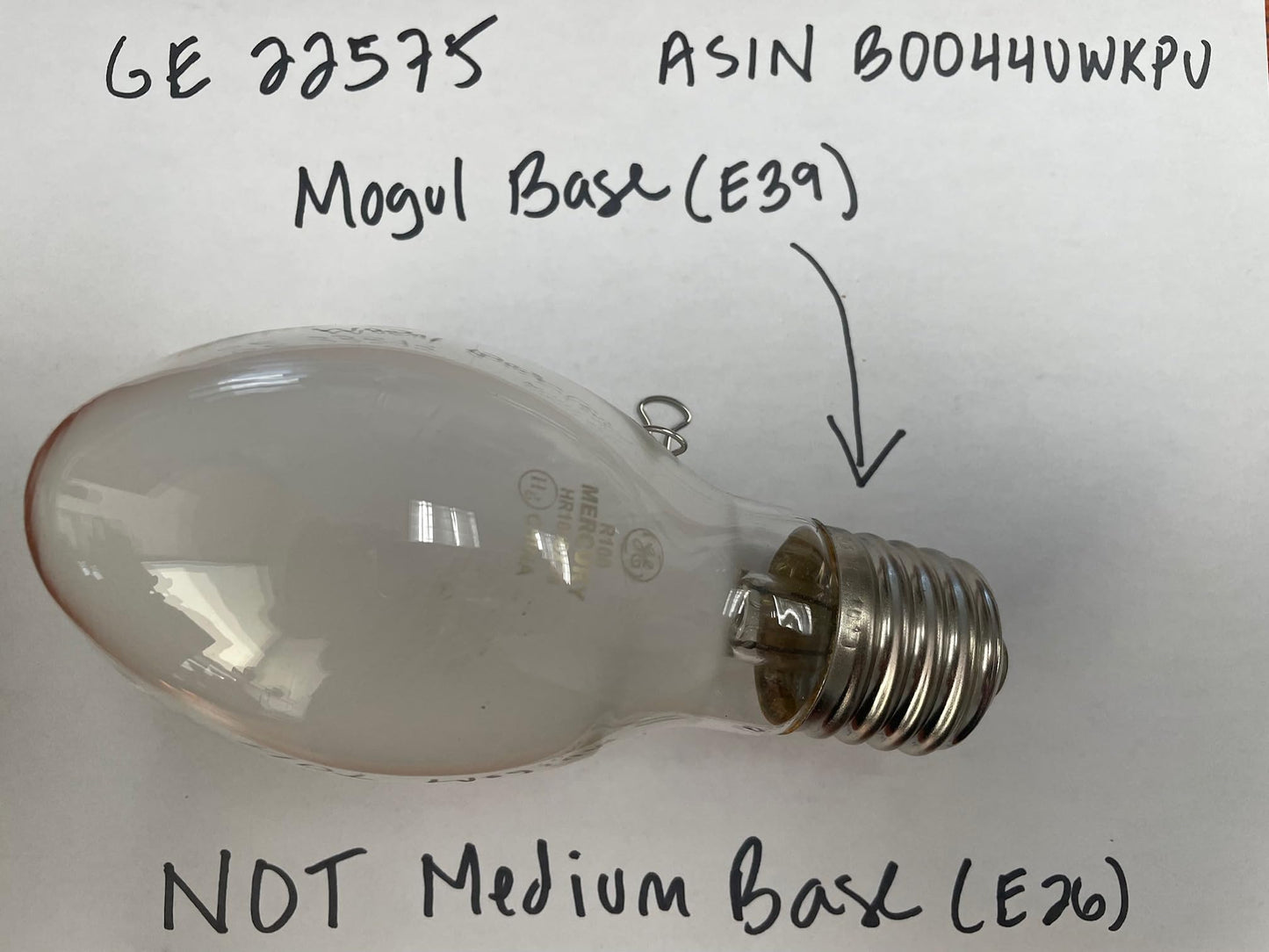 Mercury Vapor Light Bulb, 100-Watts