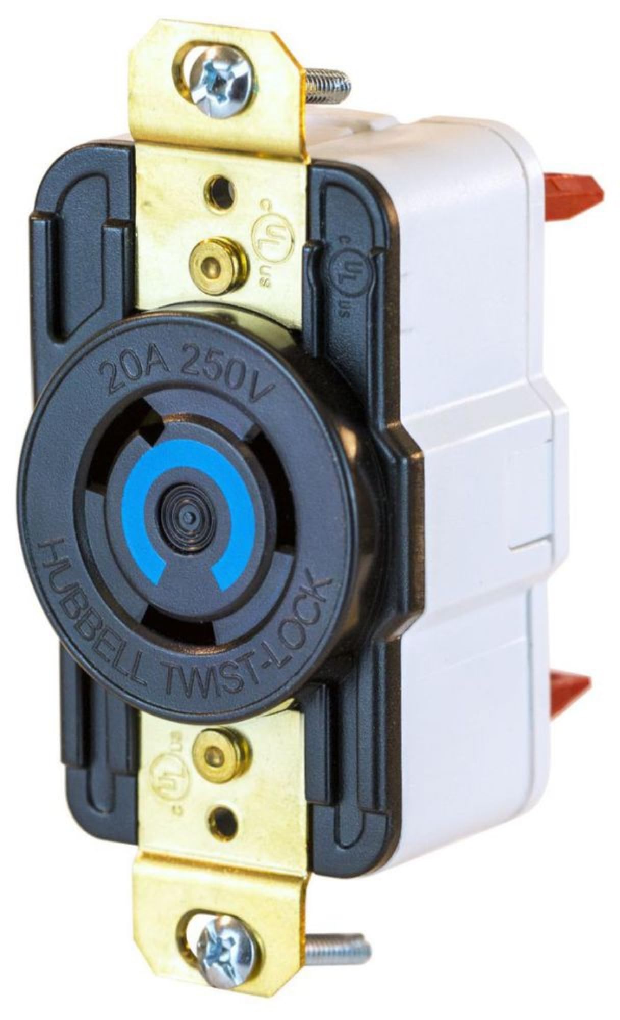 Hubbell - HBL2320ST - Power Entry Connector, NEMA L6-20R, 20 A, Black, Nylon (Polyamide) Body, 250 V, Twist-Lock Series