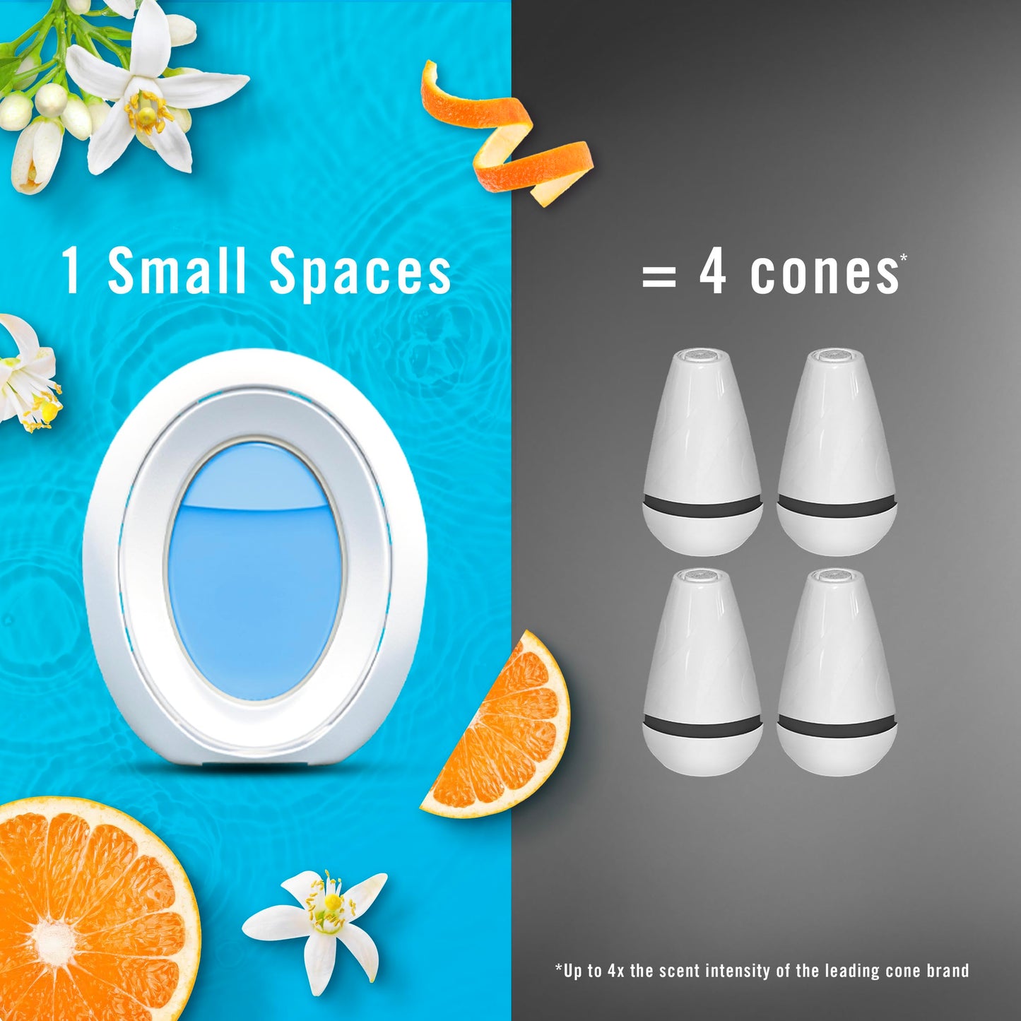 Febreze Small Spaces Air Freshener, Odor-Fighting, Plug In Alternative, Air Fresheners for Home and Bathroom and Kitchen, Closet Air Fresheners, Refresh & Energize Scent, 4 Count
