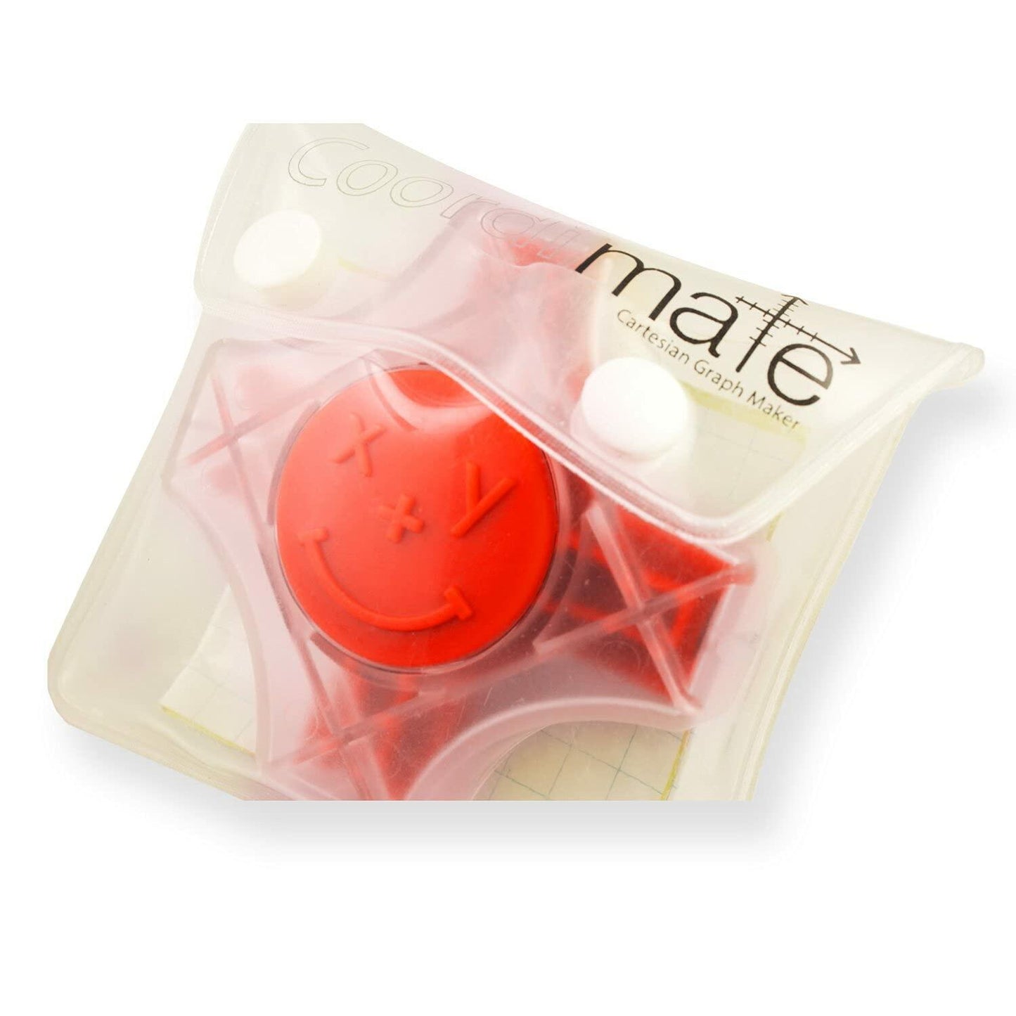 Coordimate Self Inking XY Graph Stamp Clear and Red, Inch Measurements (with Black Ink)
