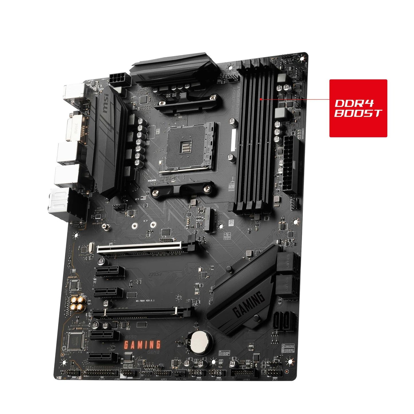 MSI B550 Gaming GEN3 AM4 ATX MB 4xDDR4 6xPCIE 1xM.1 HDMI 1 DVI RAID LAN 6xSATAIII 2xUSB3.2 2xUSB2.0