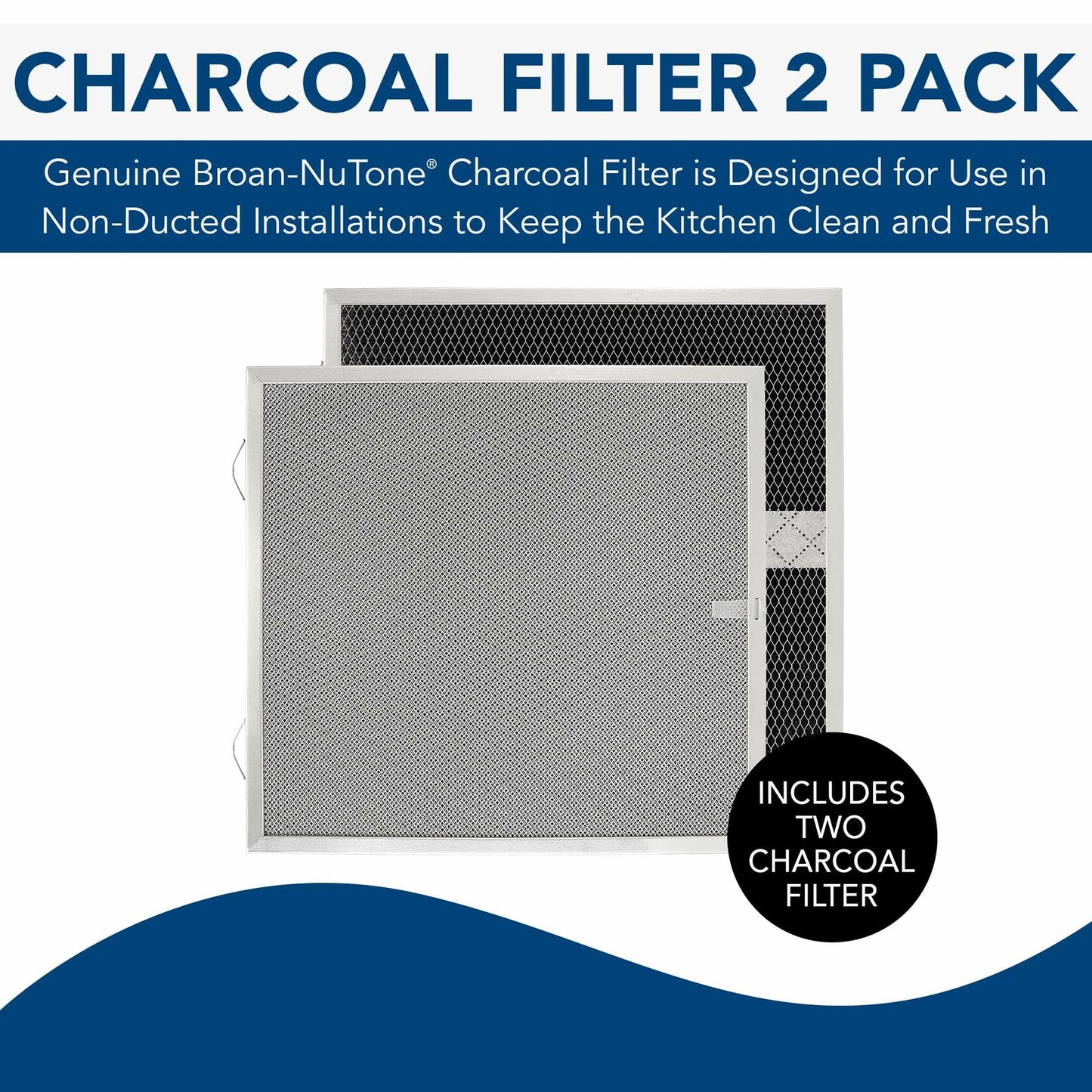 Broan-NuTone HPF1 Replacement Charcoal Filter (XA) for Ductless Range Hoods, Carbon Air Filter, Charcoal Air Filter for Kitchen