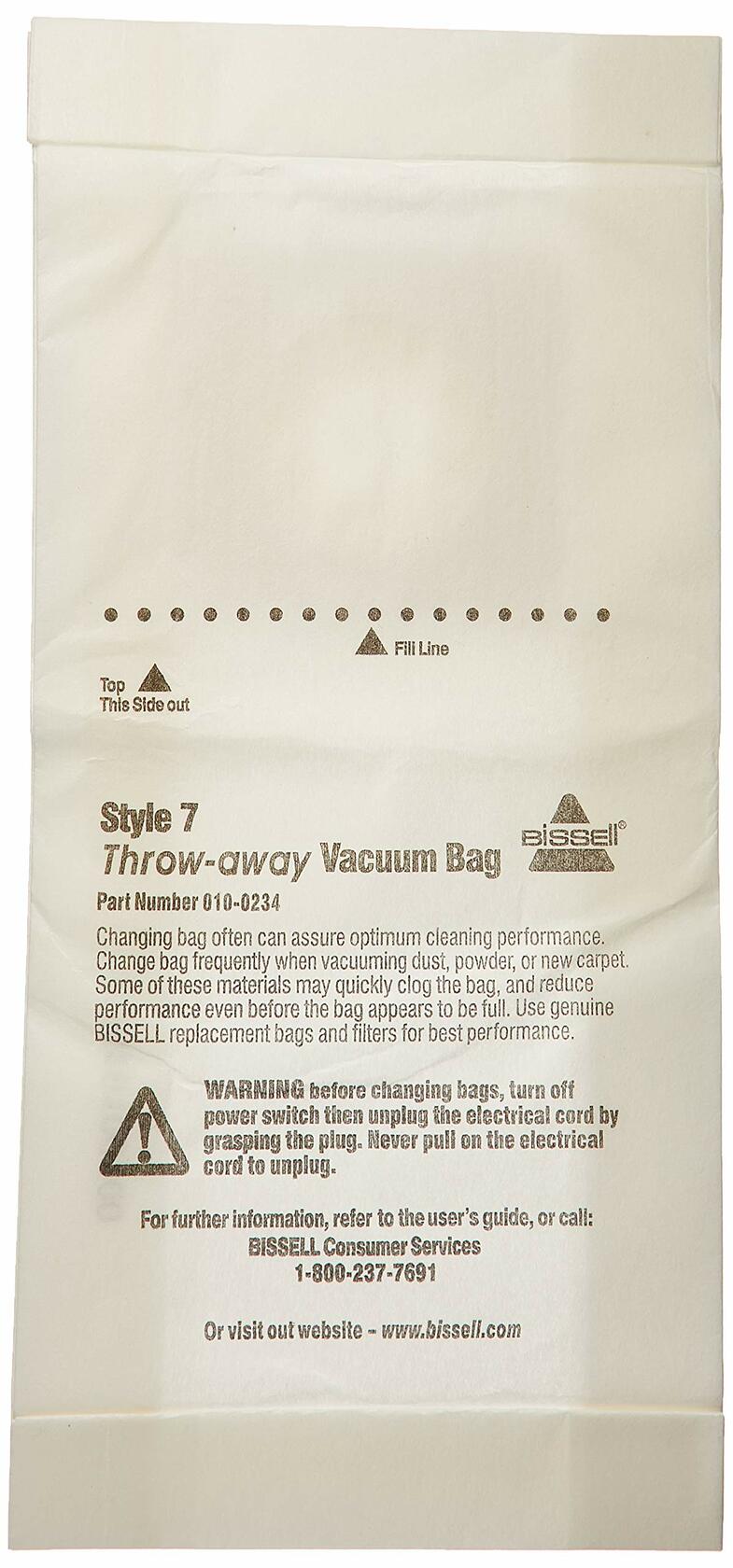 Bissell Lift-Off Vacuum Style 7 Fits Bagged 6 / Pack