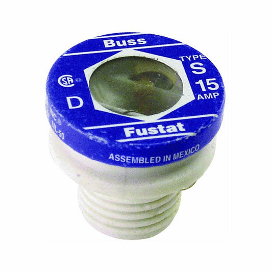 Bussmann S-15BC 15 Amp Type S Time-Delay Dual-Element Plug Fuse Rejection Base, 125V UL Listed 1-In Bag