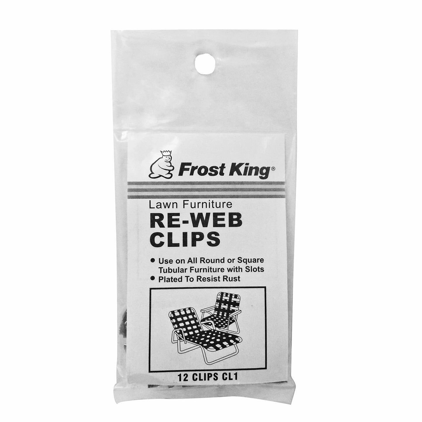 Frost King CL1 Screws and Clips for Furniture Re-Webbing, Silver