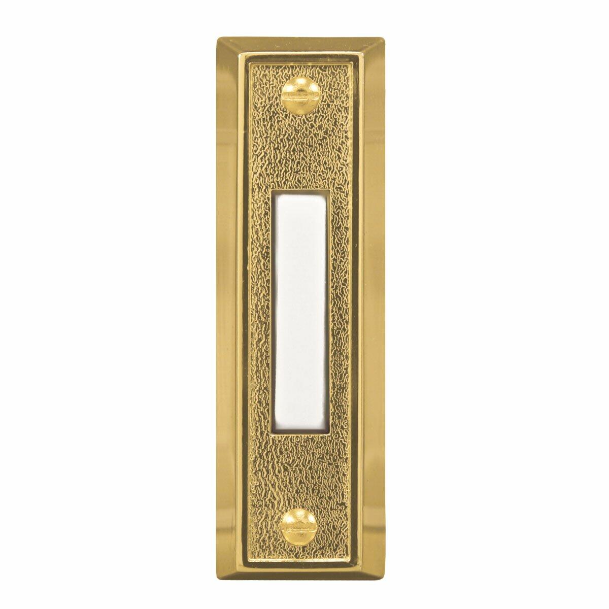 Heath Zenith 715G-1-C Wired Push Button, Gold Finish with Lighted White Center Button