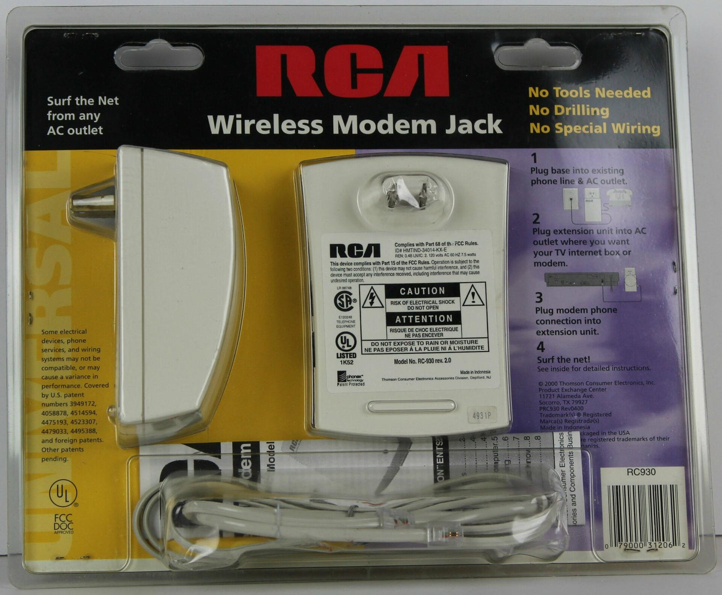 RCA RC930 Caller-ID-Compatible Wireless Modem Jack