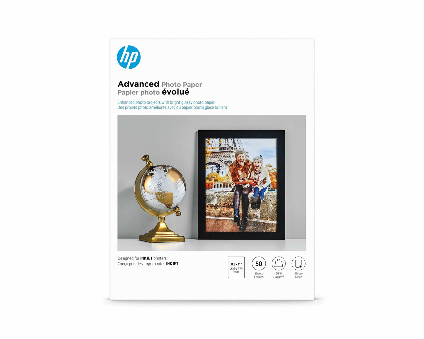HP - Photo Paper, Glossy,66lb,10.5Mil,8-1/2quot;x11quot, 50SH/PK,WE, Sold as 1 Package, HEW Q7853A