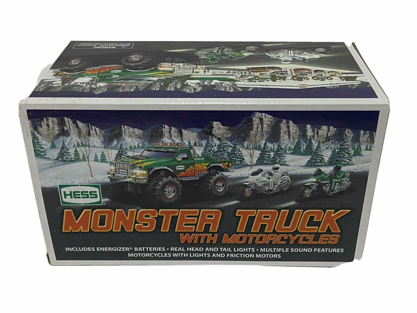 Hess C-46 2007 Monster Truck with 2 Motorcycles, Green and White