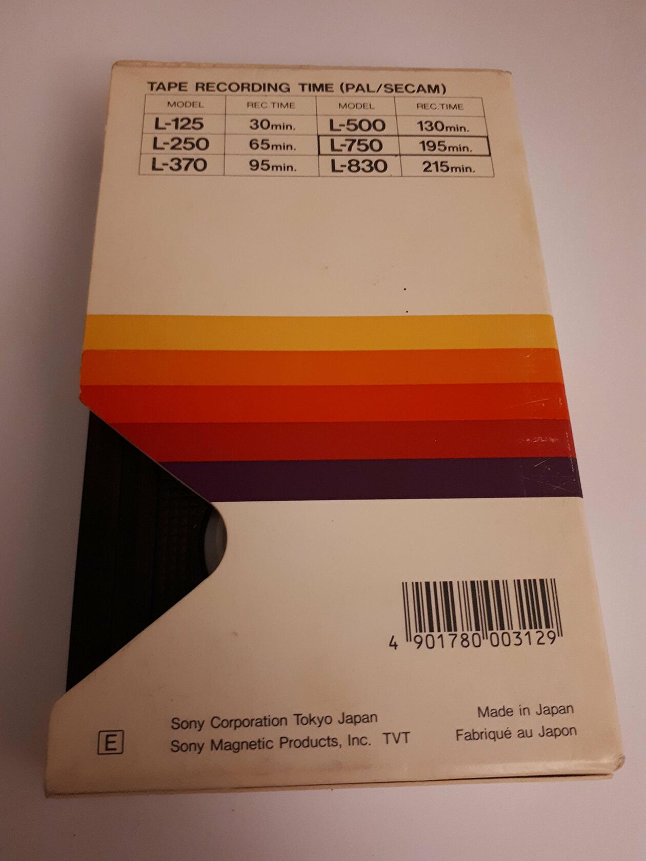 Sony Dynamicron L-750 Beta Video Tape