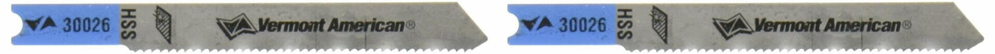 Vermont American 30026 U Shank 2-3/4-Inch 21TPI High Speed Steel Metal Cutting Jigsaw Blade, 2-Pack