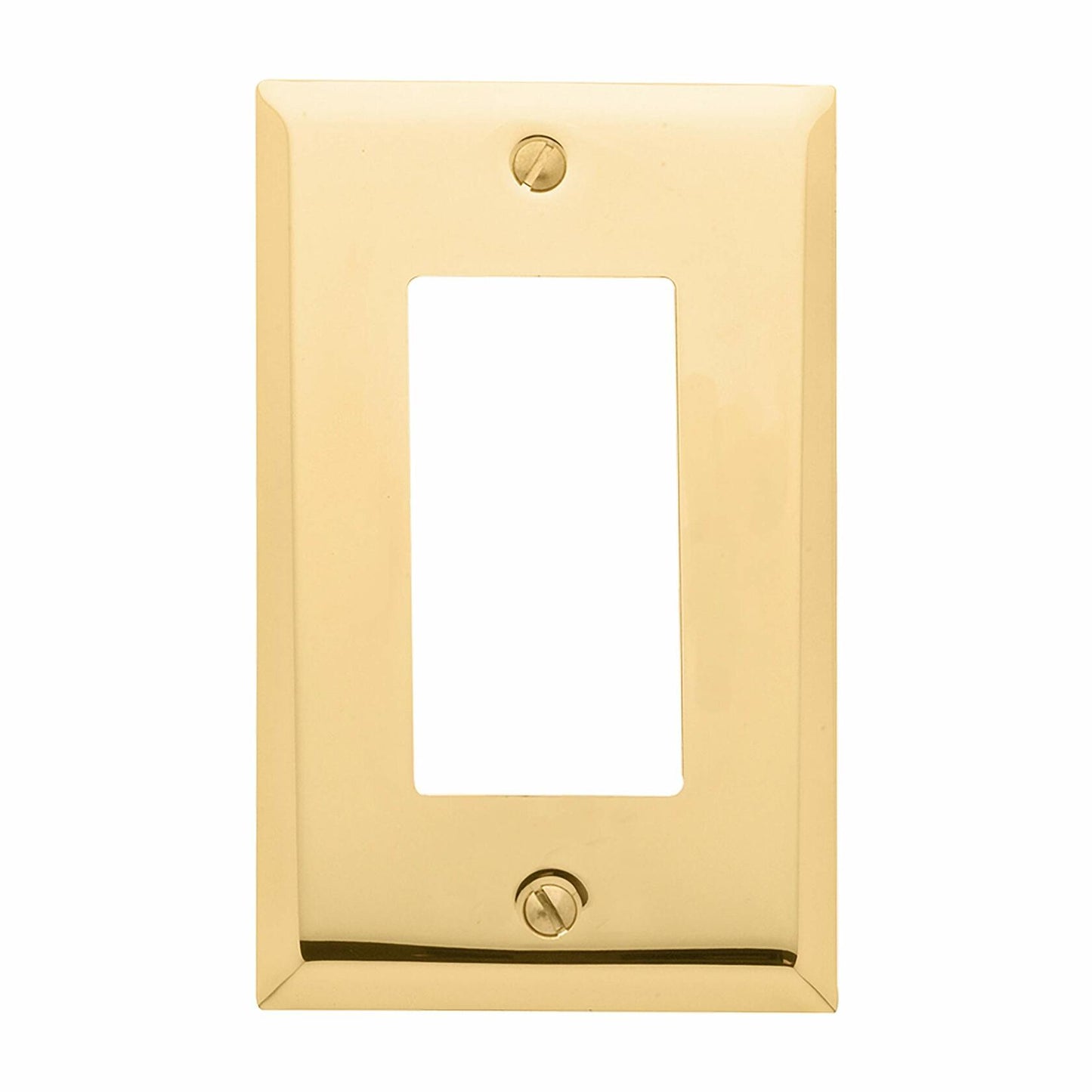 Baldwin Estate 4754.030.CD Square Beveled Edge Single GFCI Wall Plate in Polished Brass, 4.5" x 2.75"