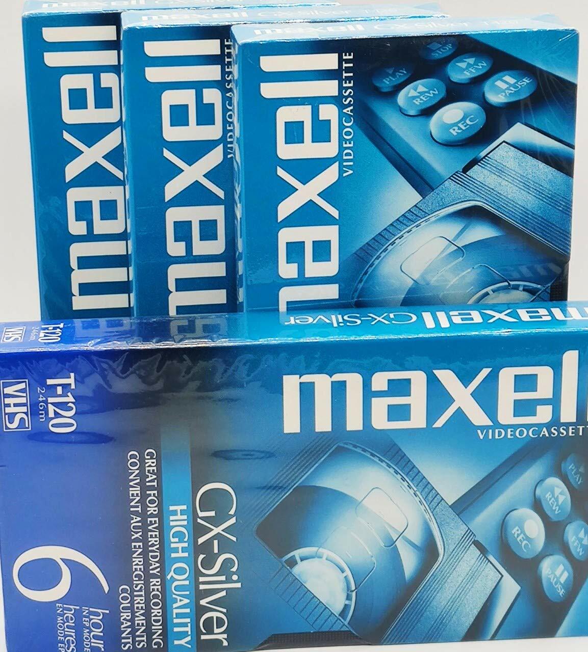 Maxell 4 Pack GX-Silver T-120 VHS