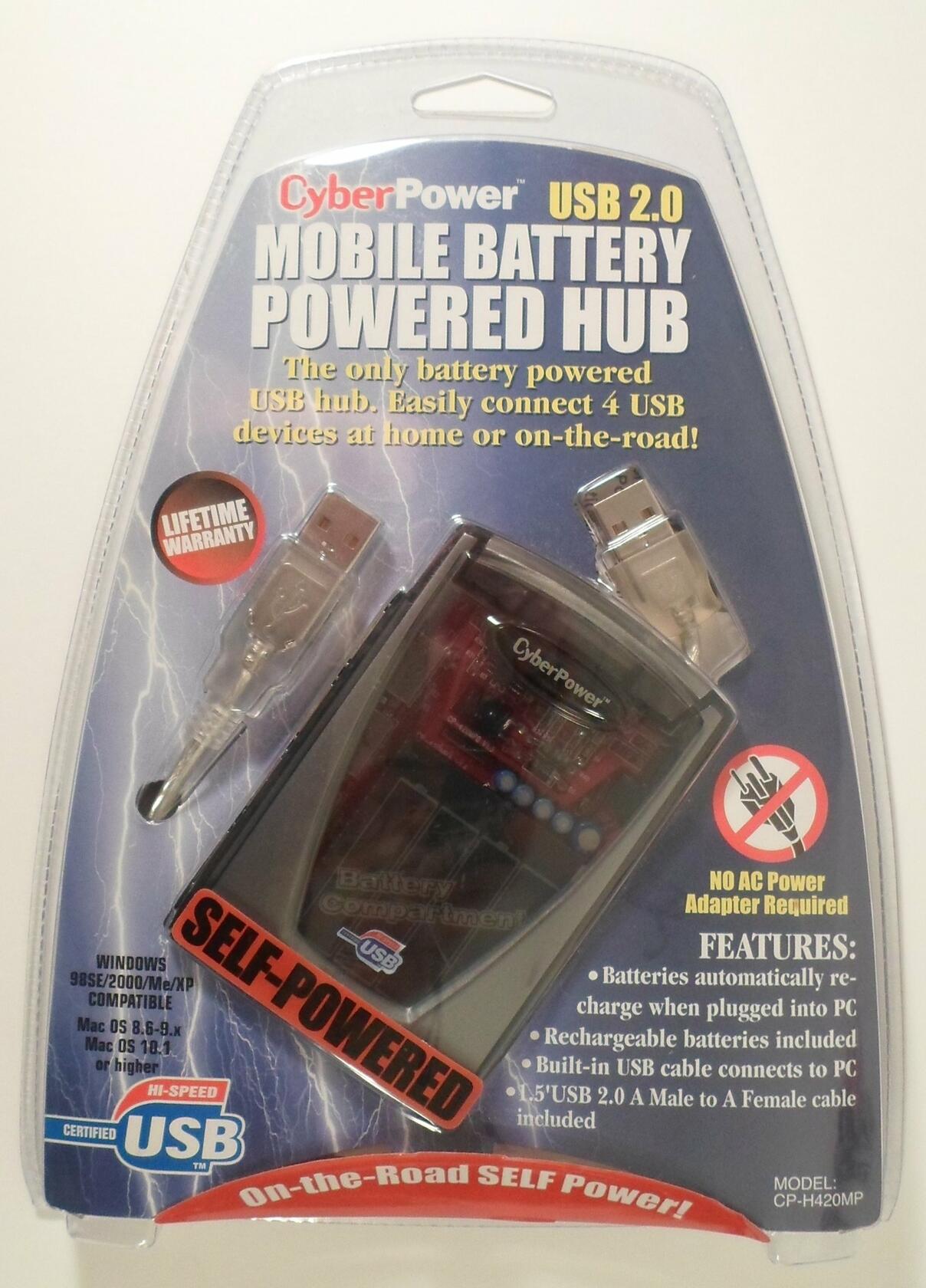 CyberPower Mobile Battery Powered 4-Port USB Hub (CP-H420MP)