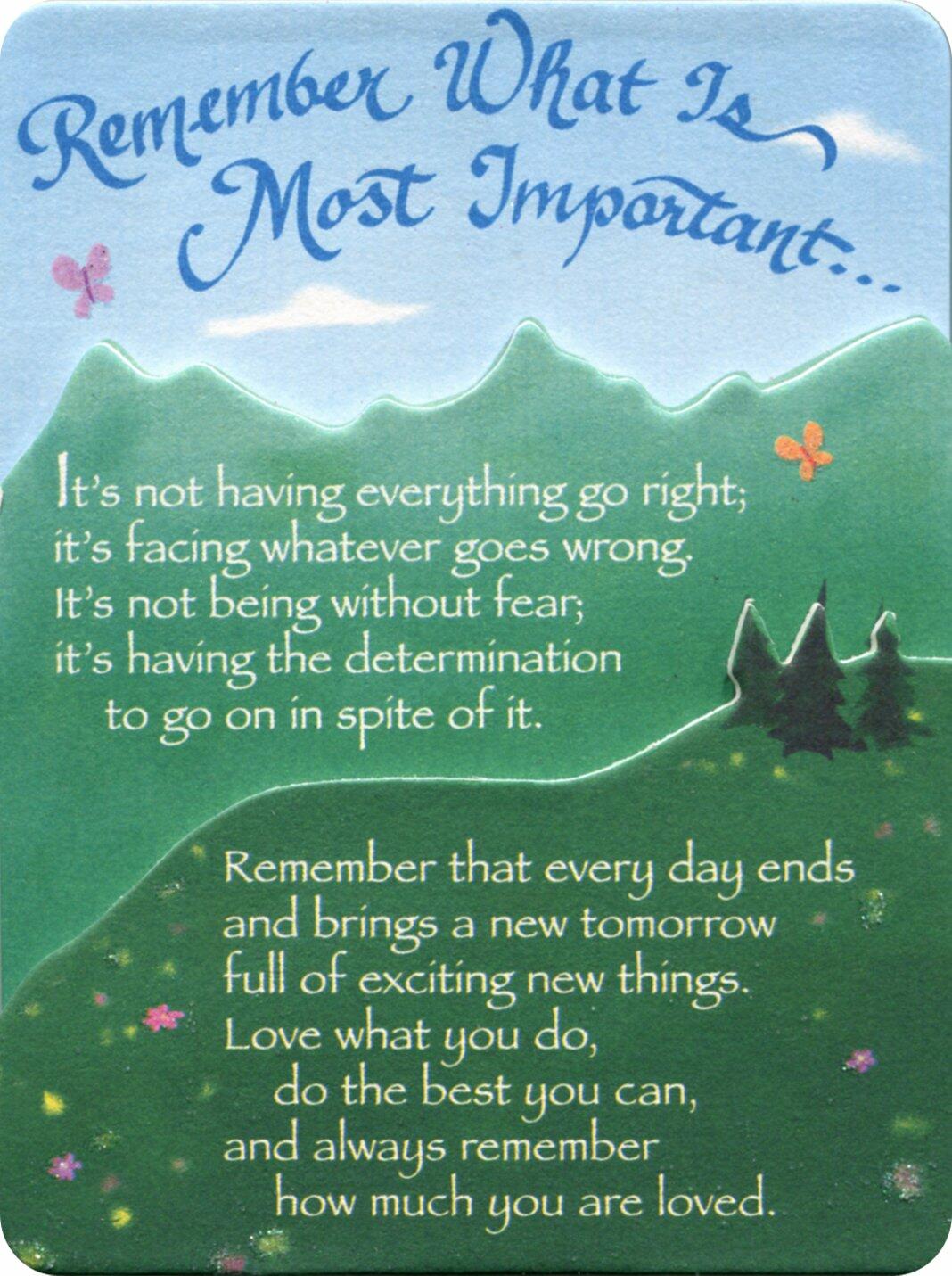 Miniature Easel Print with Magnet: Remember What is Most Important, 3.6" x 4.9"