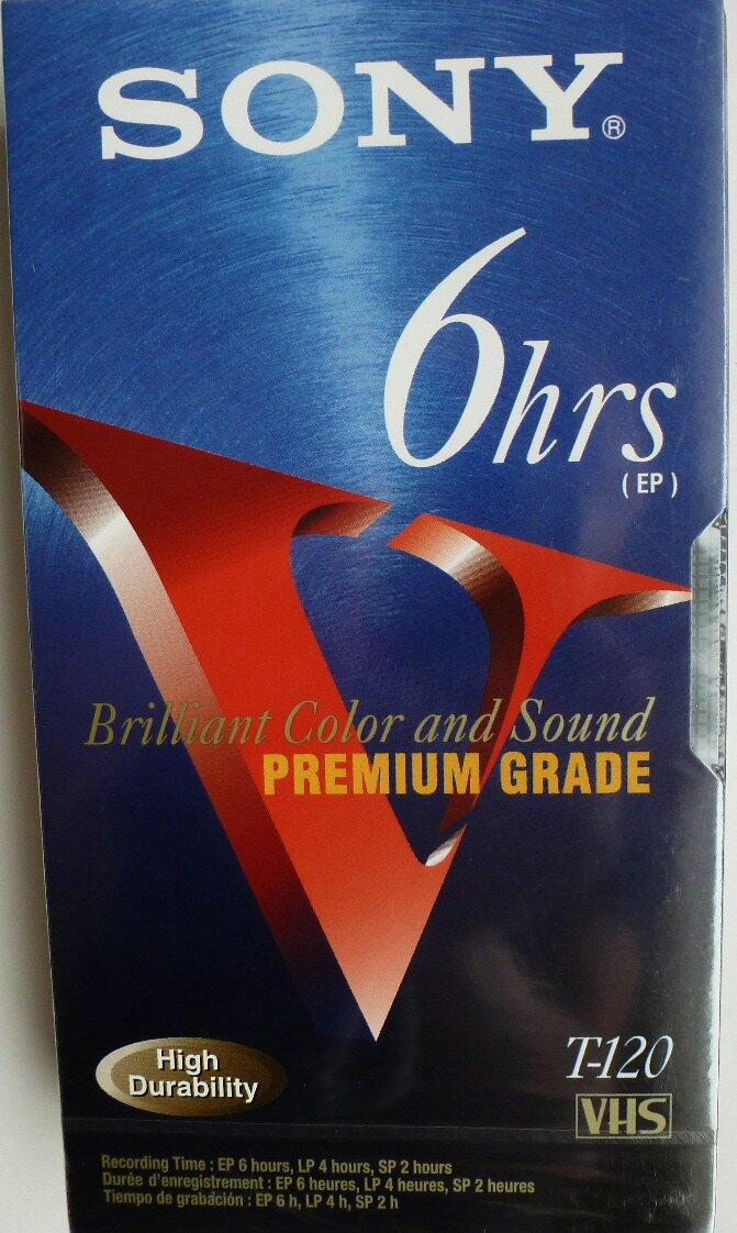 Blank VHS Tape Sony T120vf 120-minute VHS 3-pack