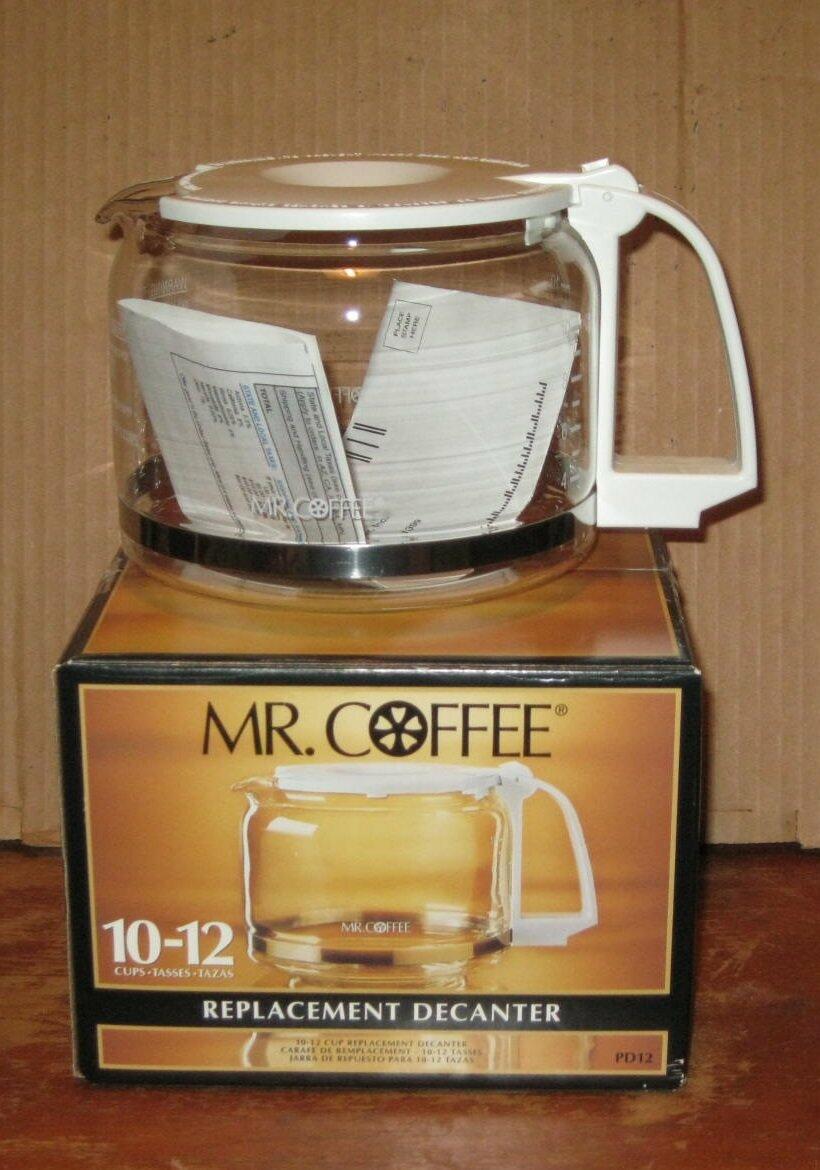 Mr. Coffee PD12-1 10-12 Cup Replacement Decanter for AD, AR, BL, PR, MP, UTC403, GBX12, White