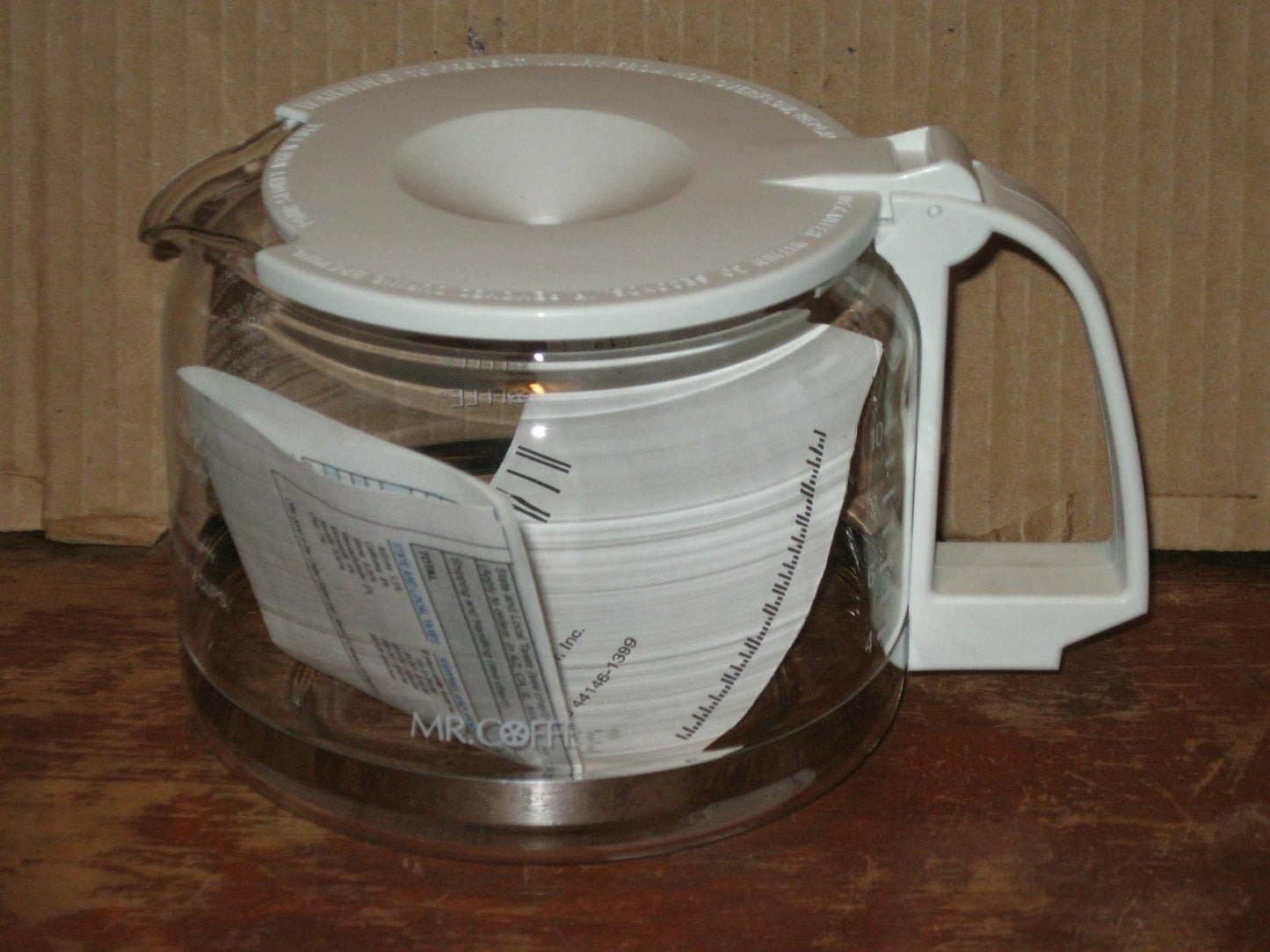 Mr. Coffee PD12-1 10-12 Cup Replacement Decanter for AD, AR, BL, PR, MP, UTC403, GBX12, White
