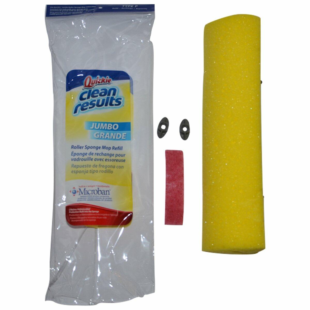 Quickie Clean Results Roller Jumbo Sponge Mop Refill - Works on Type P Mops � 12 Inch Sponge