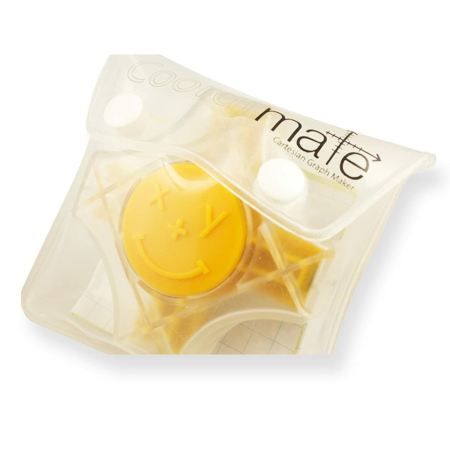 CoordiMate Self Inking XY Graph Stamp Clear and Yellow, Inch Measurements (with Black Ink)