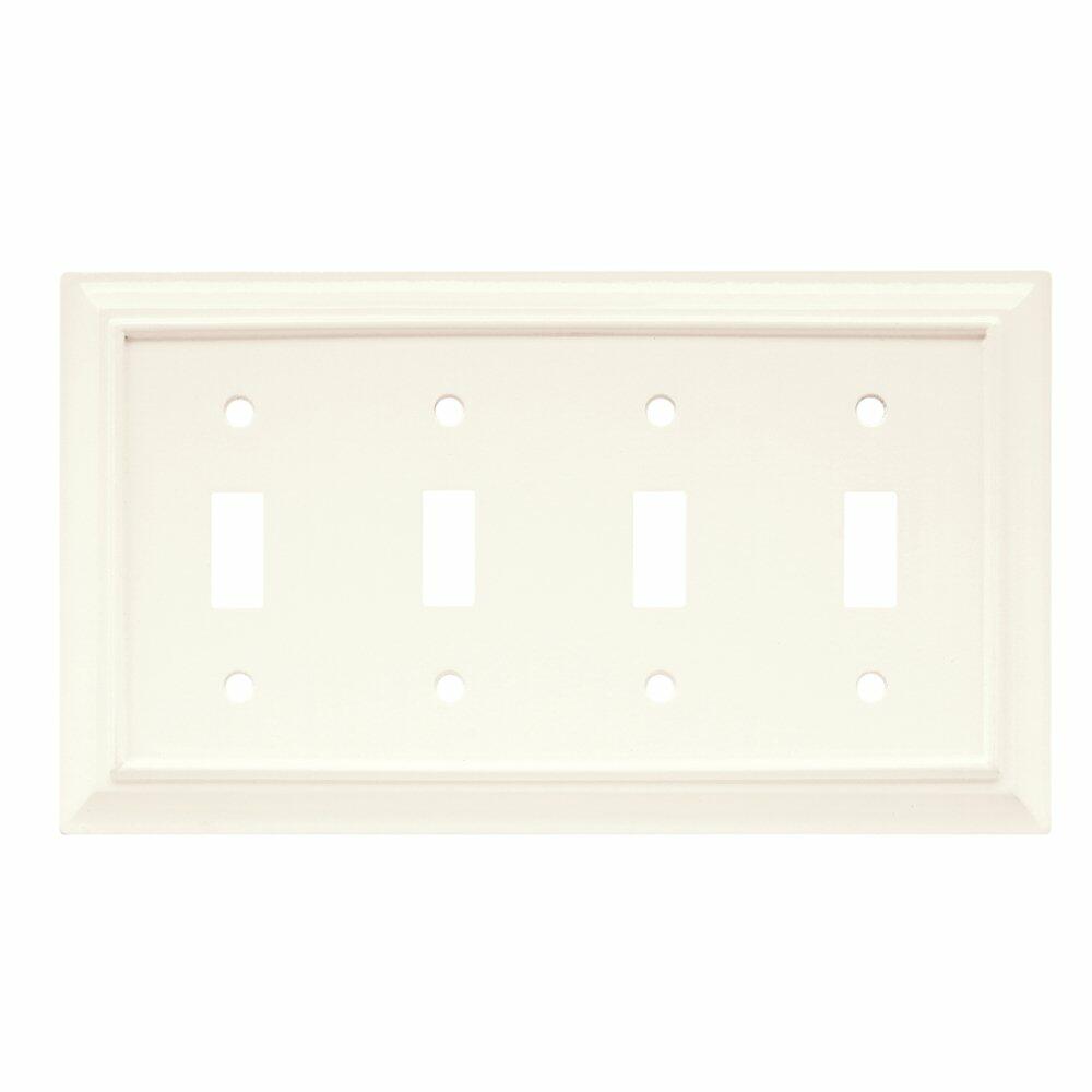 Brainerd 64536 Wood Architectural Quad Toggle Switch Wall Plate / Switch Plate / Cover