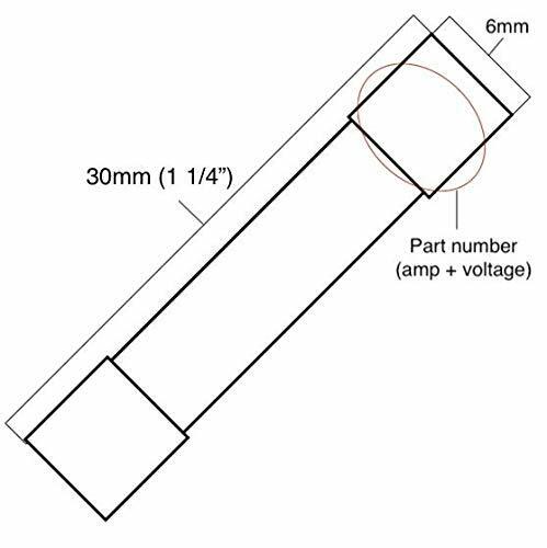 Bussmann MDA-20 Fuse (Pack of 5) 6mm (1/4") x 30mm (1 1/4") 20A 250V Slow Blow Ceramic Fuse