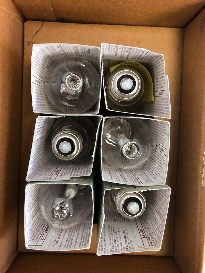 GE 6 Pieces 12652 MVR100/U/MED 100 Watt Clear Metal Halide BD17 E26 Base Medium Screw 4000K M90