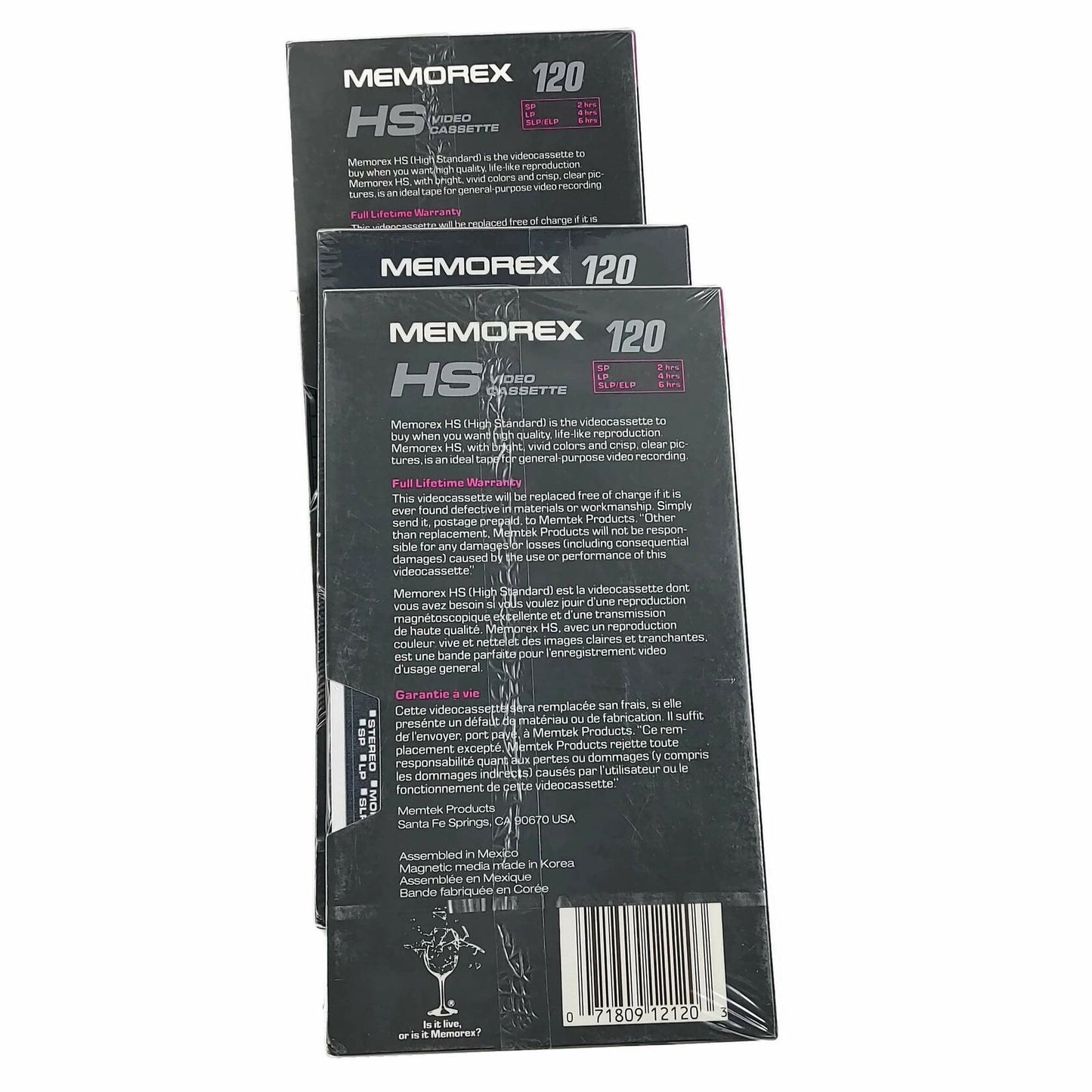 3 Pack HS T-120 Minute Video Tape