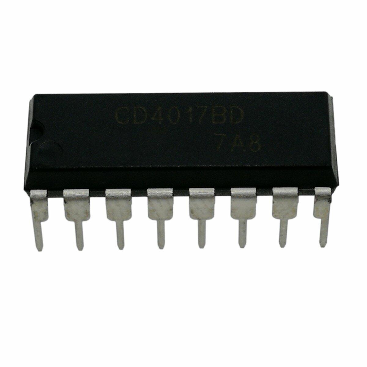 Texas Instruments CD4017 CD4017BE CMOS Decade Counter with 10 Decoded Outputs DIP16 1 Pack