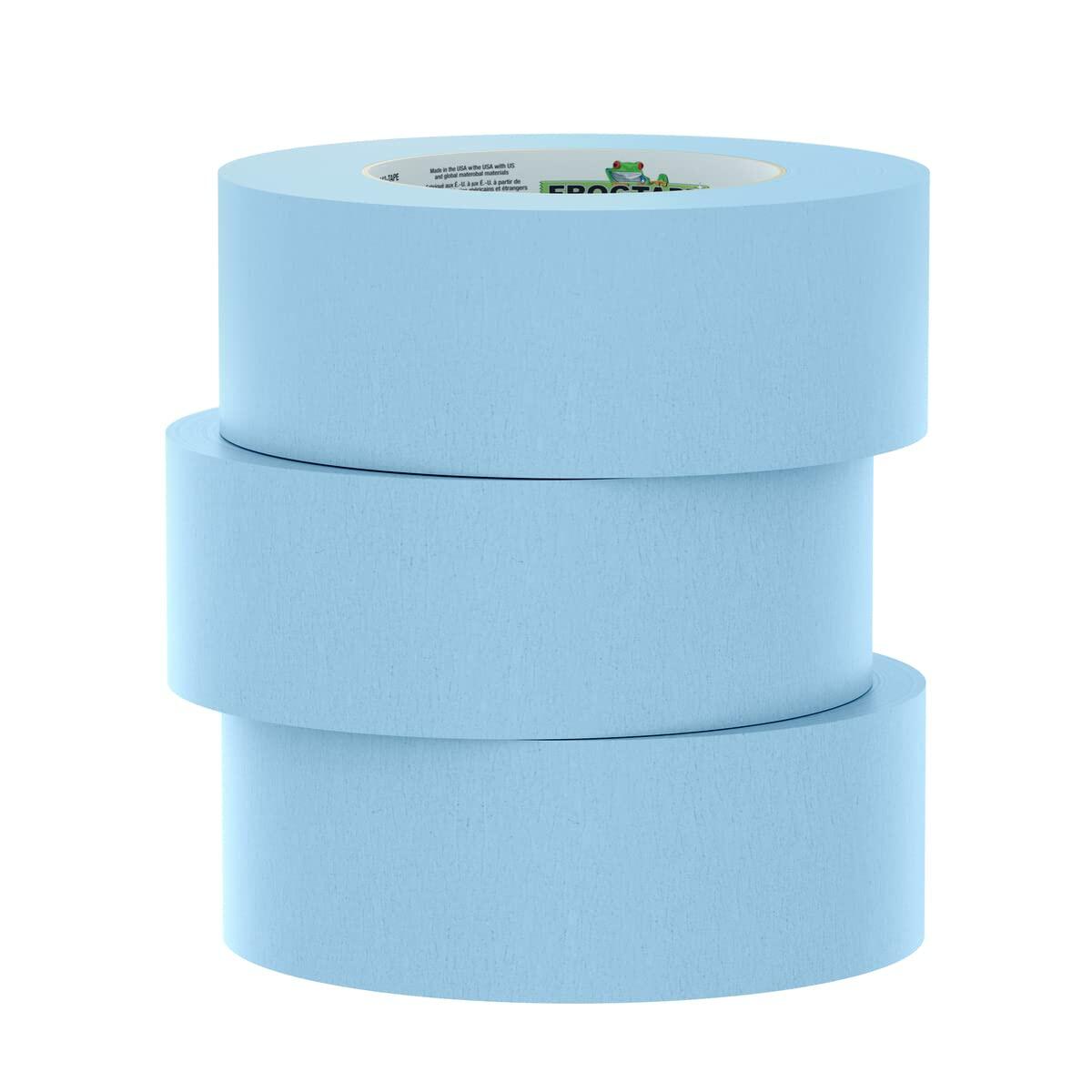 FrogTape 250 Light Blue Moderate Temperature Performance Grade Masking Tape, Medium-High Adhesion, 48mm x 55m, 3 Rolls per Pack