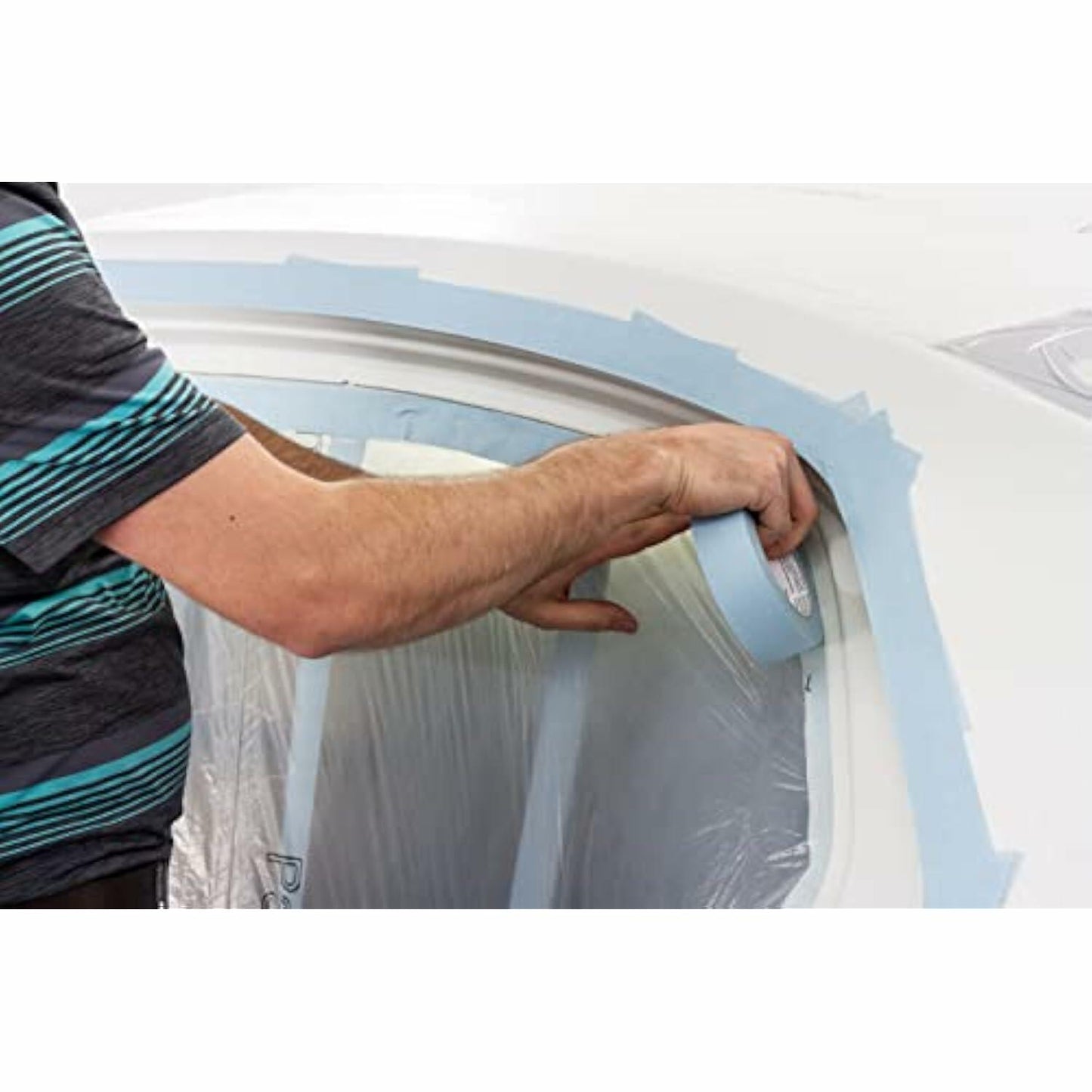 FrogTape 250 Light Blue Moderate Temperature Performance Grade Masking Tape, Medium-High Adhesion, 36mm x 55m, 4 Rolls per Pack (105328)