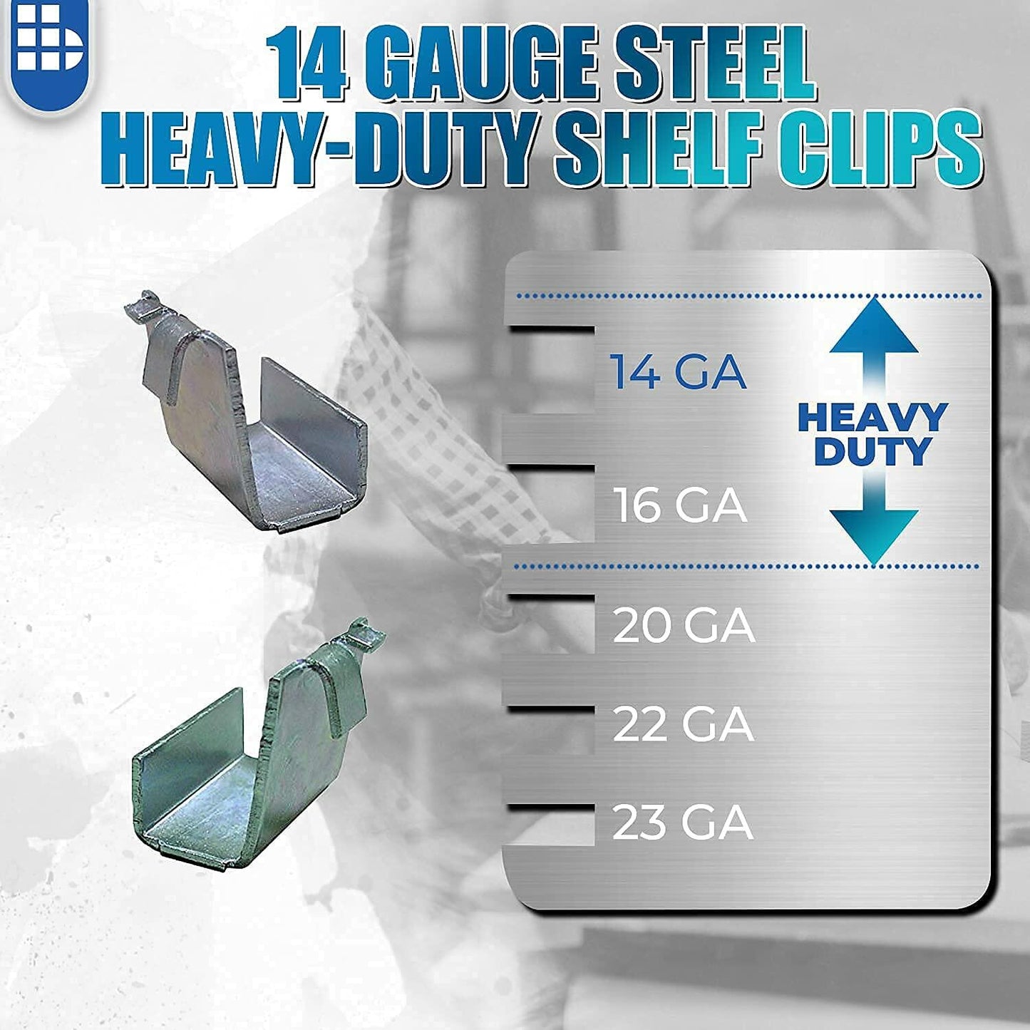 Borroughs Heavy-Duty Box Edge Shelf Clip, Commercial Grade, 14 Gauge Steel (Single Clip)
