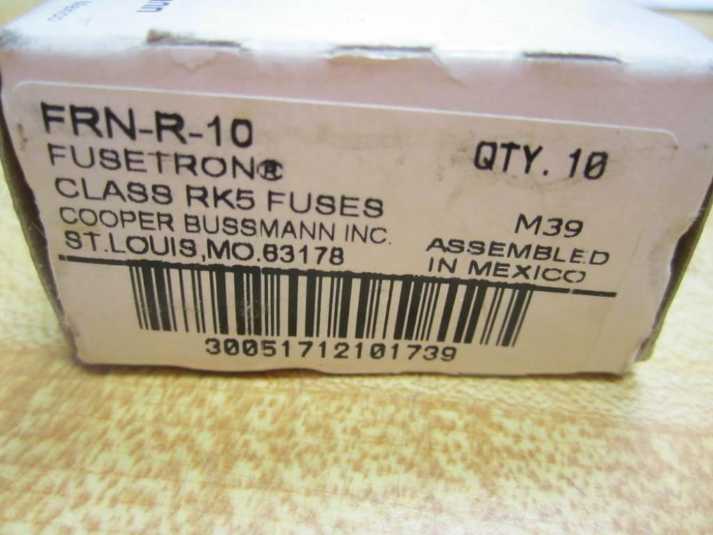 Bussmann FRN-R-10 Fusetron Fuses FRNR10 (Pack of 10)