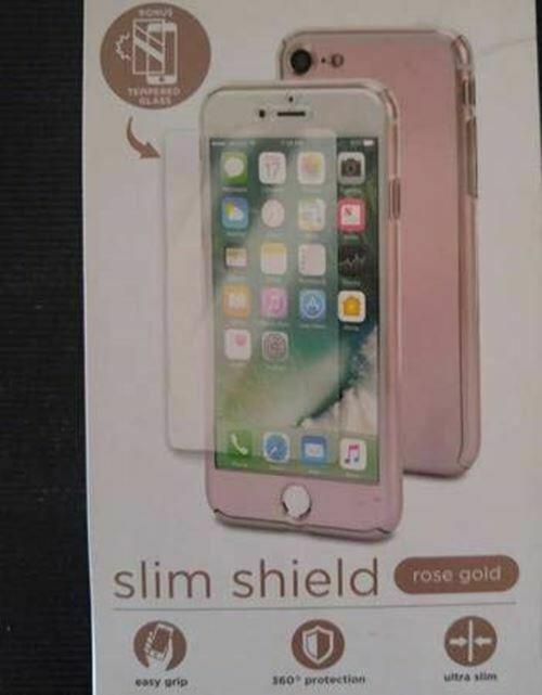 iHome - Ombre Slim Shield 360 Degree Protection with Tempered Glass Screen Protector for iPhone 7 (Rose Gold)