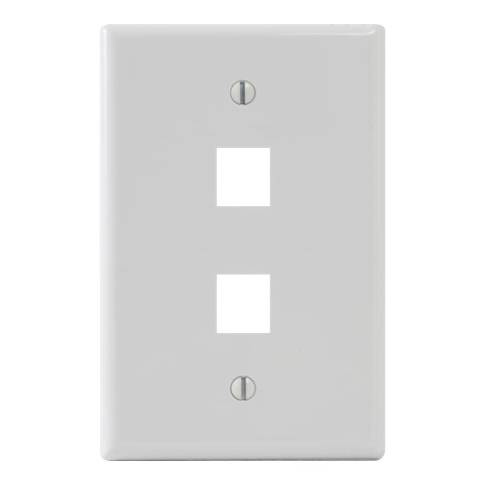ICC Classic Oversized Faceplate with 2 Ports in Single Gang, White, Single