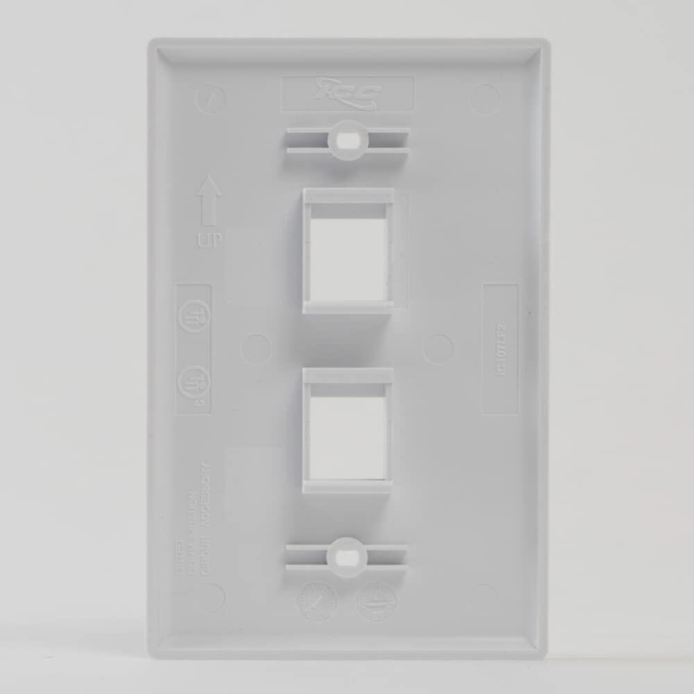 ICC Classic Oversized Faceplate with 2 Ports in Single Gang, White, Single