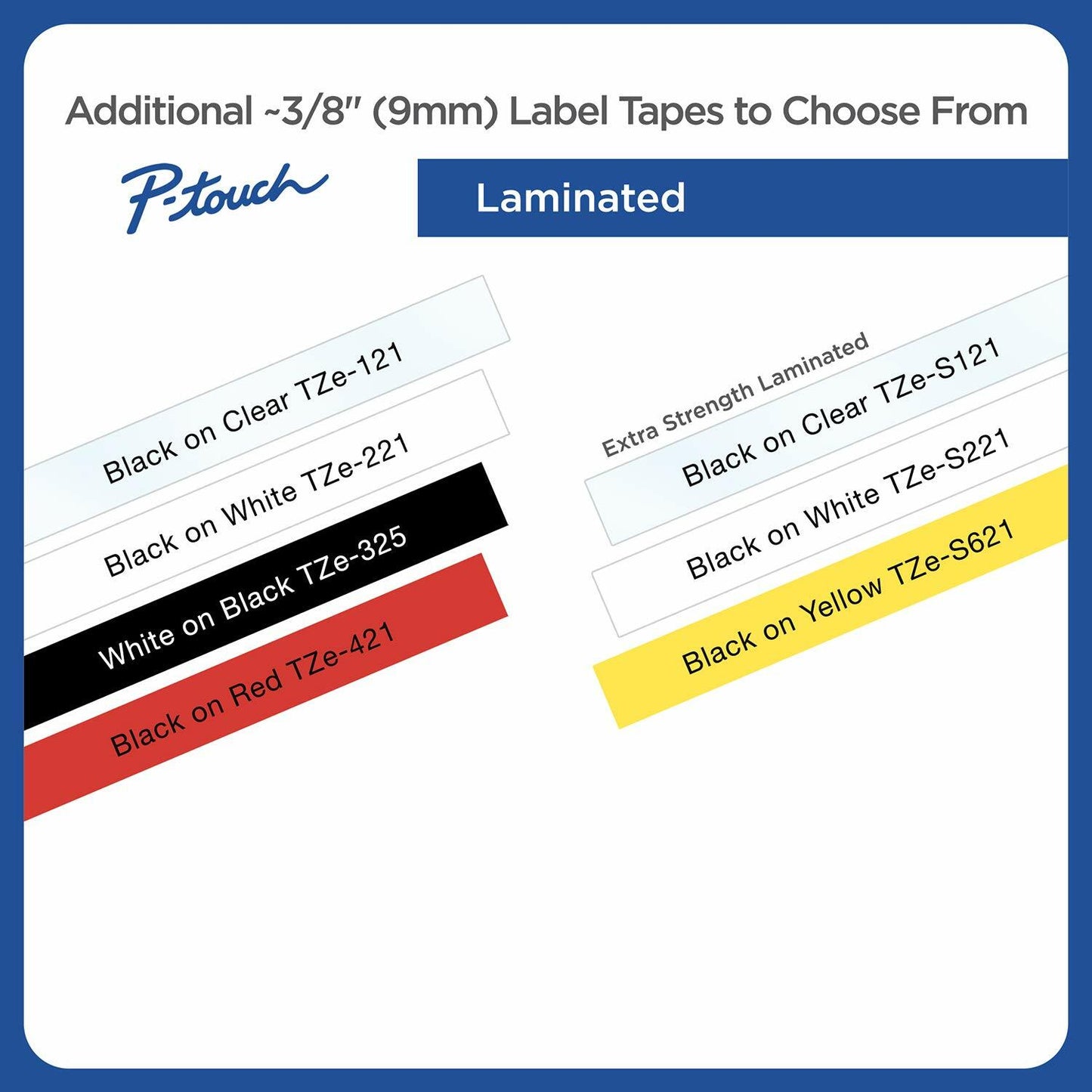 Brother(R) TZe-221 Black-On-White Tape, 0.38in. x 26.2ft., BRTTZ221