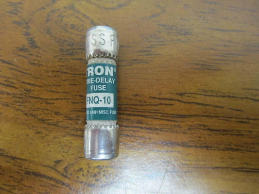 Cooper Bussmann FNQ-10 Fuse; Cylinder; Time Lag; 10A; Dims 0.4063x1.5"; Fiberglass; Cartridge; 500VAC