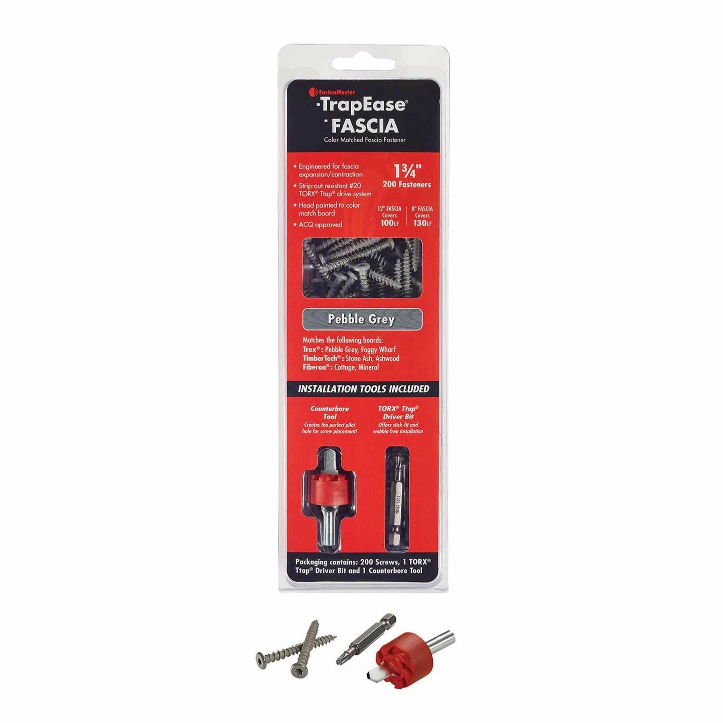FastenMaster TrapEase Fascia Screws - 100 Linear Feet - Island Mist
