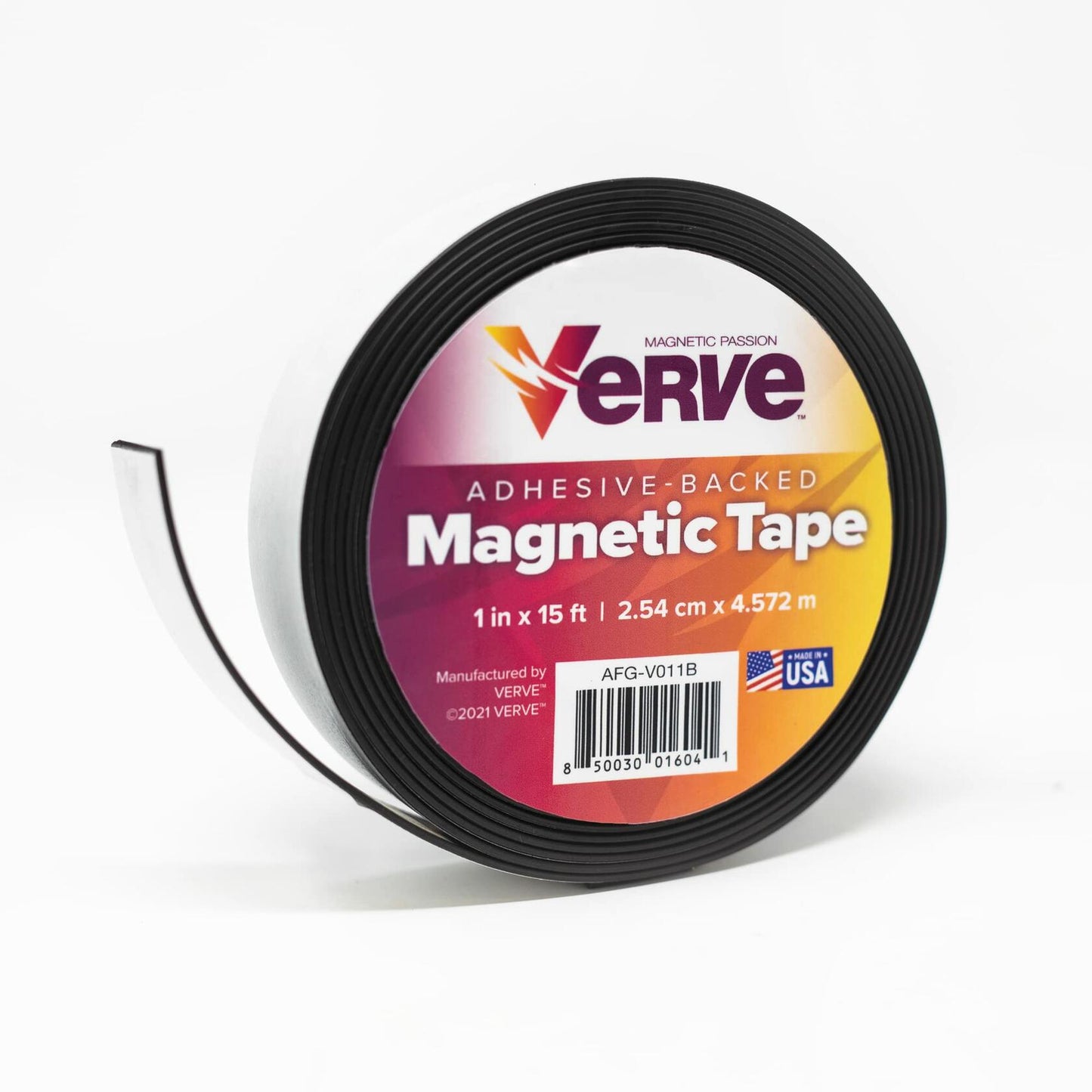 Verve Flexible Magnetic Tape,1 inch x 15 Feet Strong Magnetic Strip with Adhesive Backing and Indoor Rubber, Magnetic Tape Roll for Crafts, DIY Projects, Home Use, and Office Use