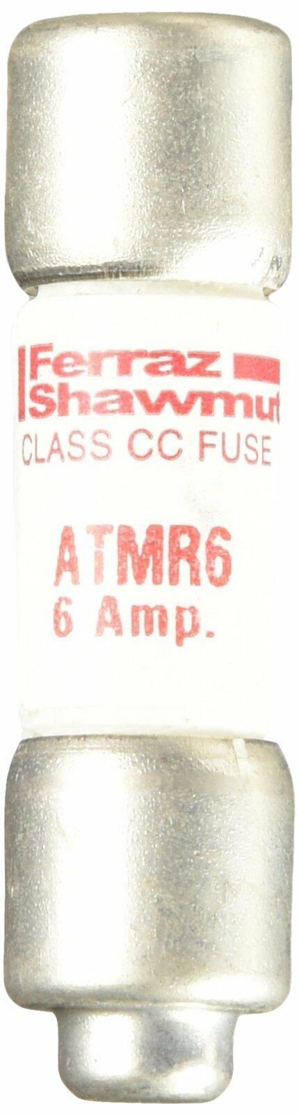 Mersen ATMR Amp-Trap Fast Acting/Class CC Fuse, 600VAC/DC, 200k AC/100kA DC, 6 Ampere, 13/32" Diameter x 1-1/2" Length