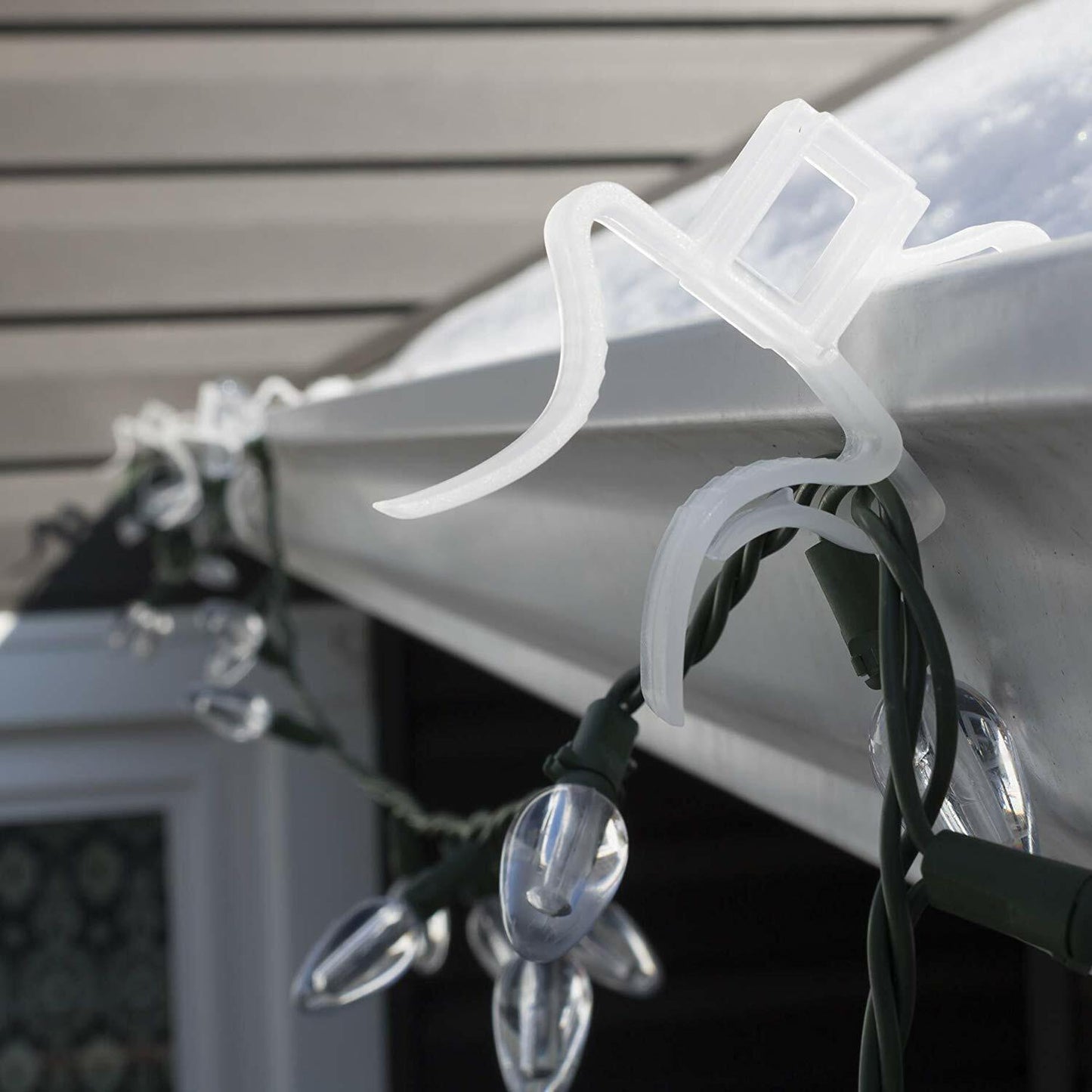 Pro No Ladder Rapid Release 50 Holiday Lights Gutter Clips Plastic